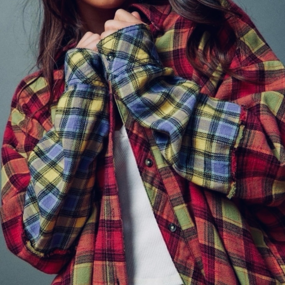 Urban Outfitters BDG Like New One Way Or Another Plaid Oversized Flannel Shirt S - Picture 2 of 7